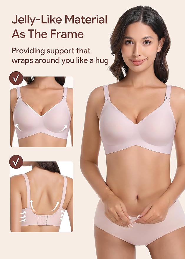 Maternity Nursing Bras Wireless Seamless Ultra-Soft Comfort for Breastfeeding Pregnancy Easy One-Handed Access Sleep Bra