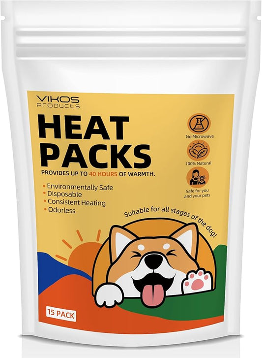 (15-Pack Upgraded Heat Packs for Newborn Puppy, Anxiety Dog Toys Replacement Heat Packs, Disposable Puppy Warmers - Lasting for Approximately 40 Hours