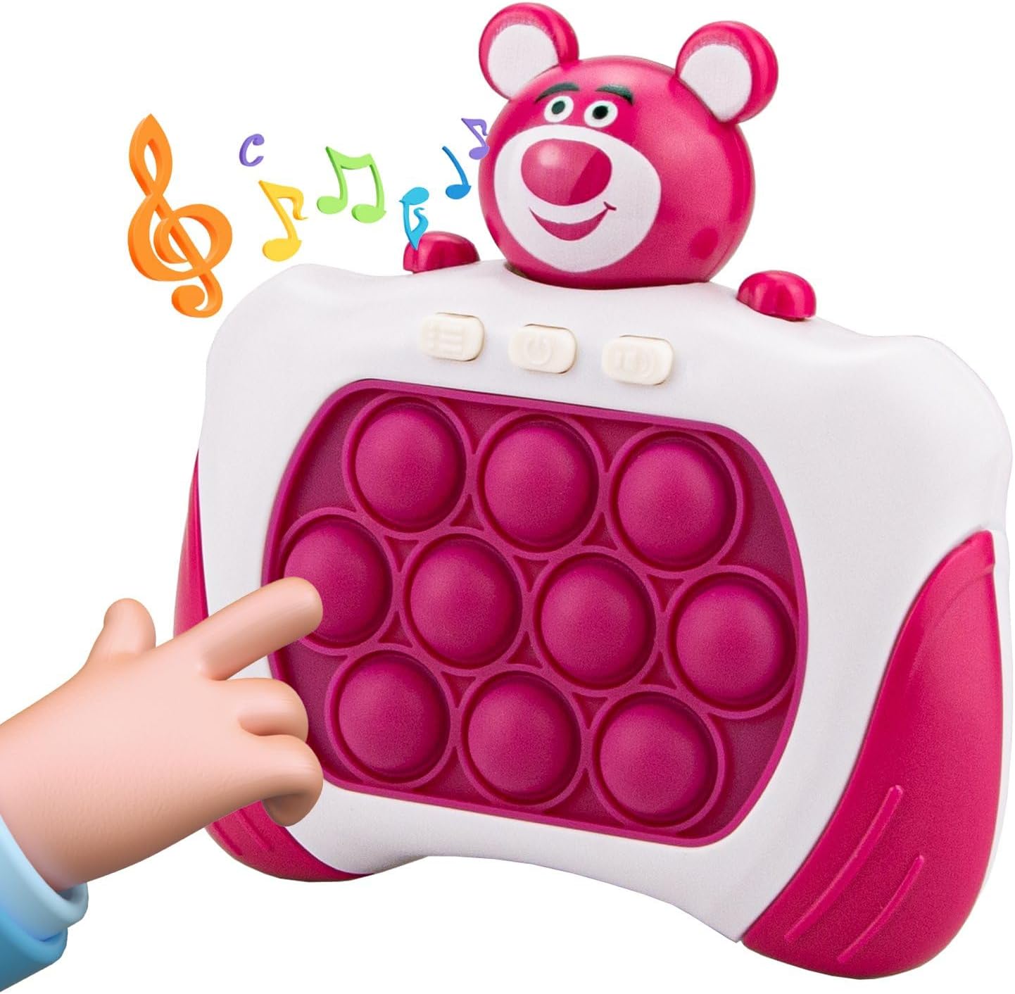 Fast Push Bubbles Pop Fidget Toy It Game, Quick Push Light Up Pop Interactive Sensory Toy, Fast Push Button Game for Kids Adult, Stress Relief Handheld Game Present Toy for 3 4 5 6 7 Years Boy Girl