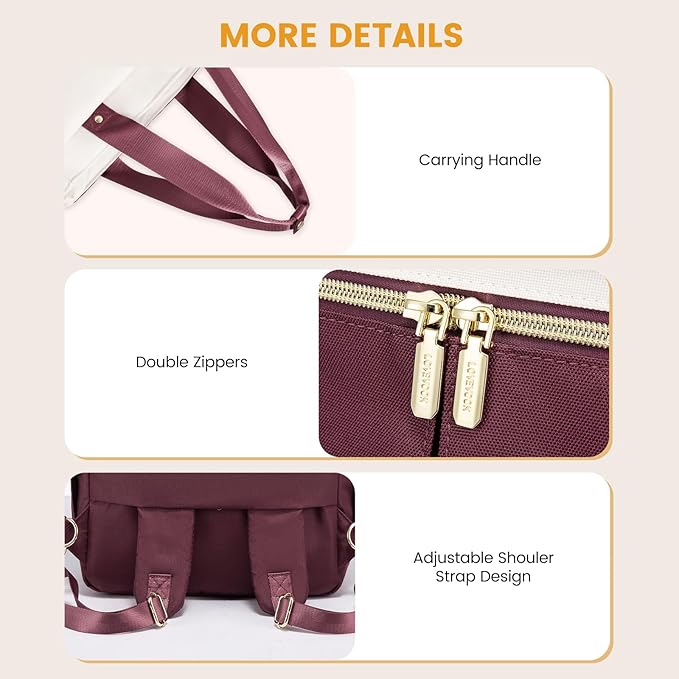 LOVEVOOK Diaper Bag Backpack,Diaper Bag Tote with Insulated Pockets,Baby Bag for Girl Boy with Changing Pad,Large Baby Diaper Bag with Pacifier Case,Anti-Theft Travel Backpack for Women,Red-White