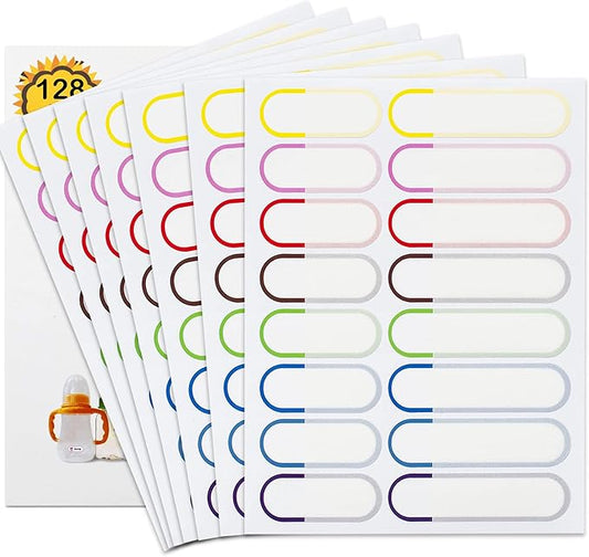 Baby Bottle Labels for Daycare, 128 PCS Waterproof Name Labels for Kids Stuff School Supplies, Self Laminating, Dishwasher Safe, Name Stickers for Sippy Cup, Plastic Water Bottle, Day Care Essentials
