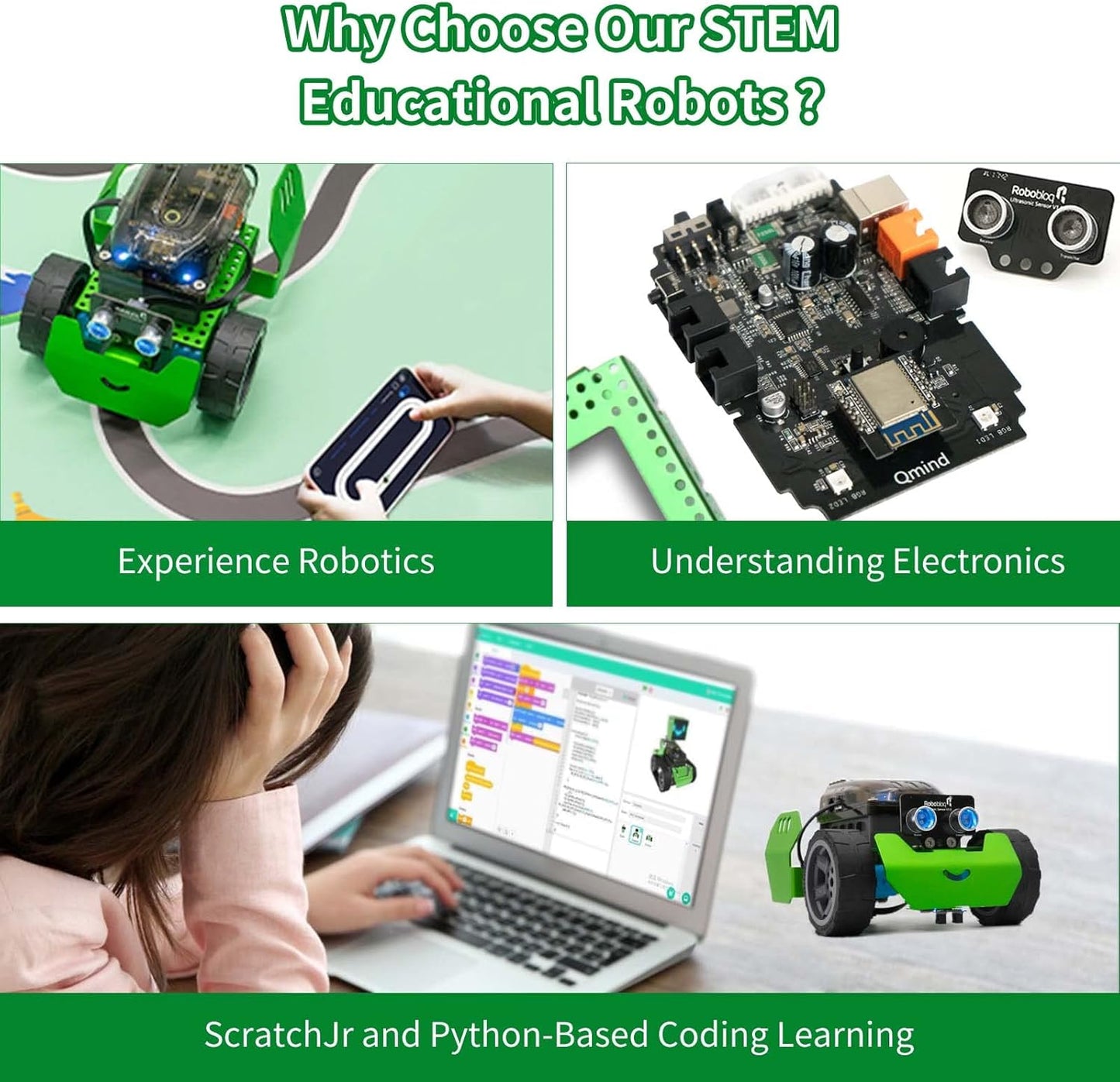 Q-Scout STEM Projects for Kids Ages 8-12, Coding Robot, Learn Robotics, Electronics and Programming Based on Scratch, Arduino and Python, Learning & Education Toys, Gifts for Boys and Girls