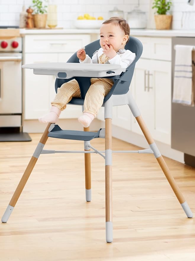 Skip Hop Baby High Chair 4 in 1 Convertible High Chair, EON, Slate Blue