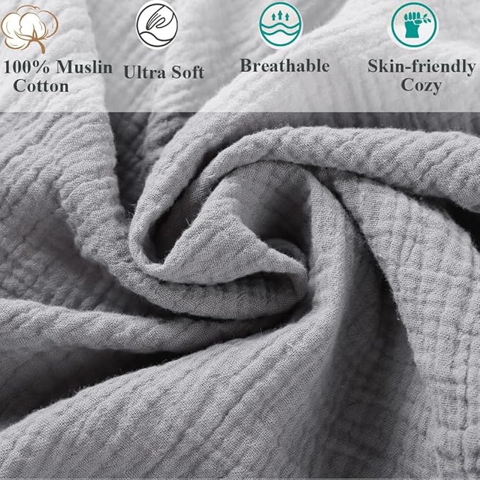 Muslin Bassinet Sheet Compatible with AMKE 3 in 1 Bassinet(35 X 20), Milliard, TCBunny Bassinet, 2 Pack Cotton Stylish Boho Fitted Bassinet Sheets for Baby Grey & Pink