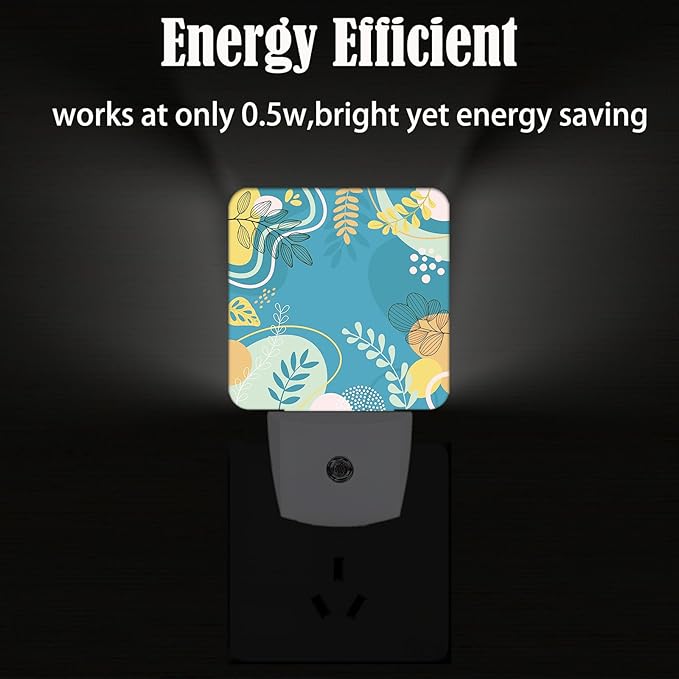 Colorful Leaves Night Light,Plug Into Wall Decor for Stairway,Hallway,Kitchen,Dusk to Dawn Sensor Nightlights for Boys/Girls/Women/Men Room Gifts