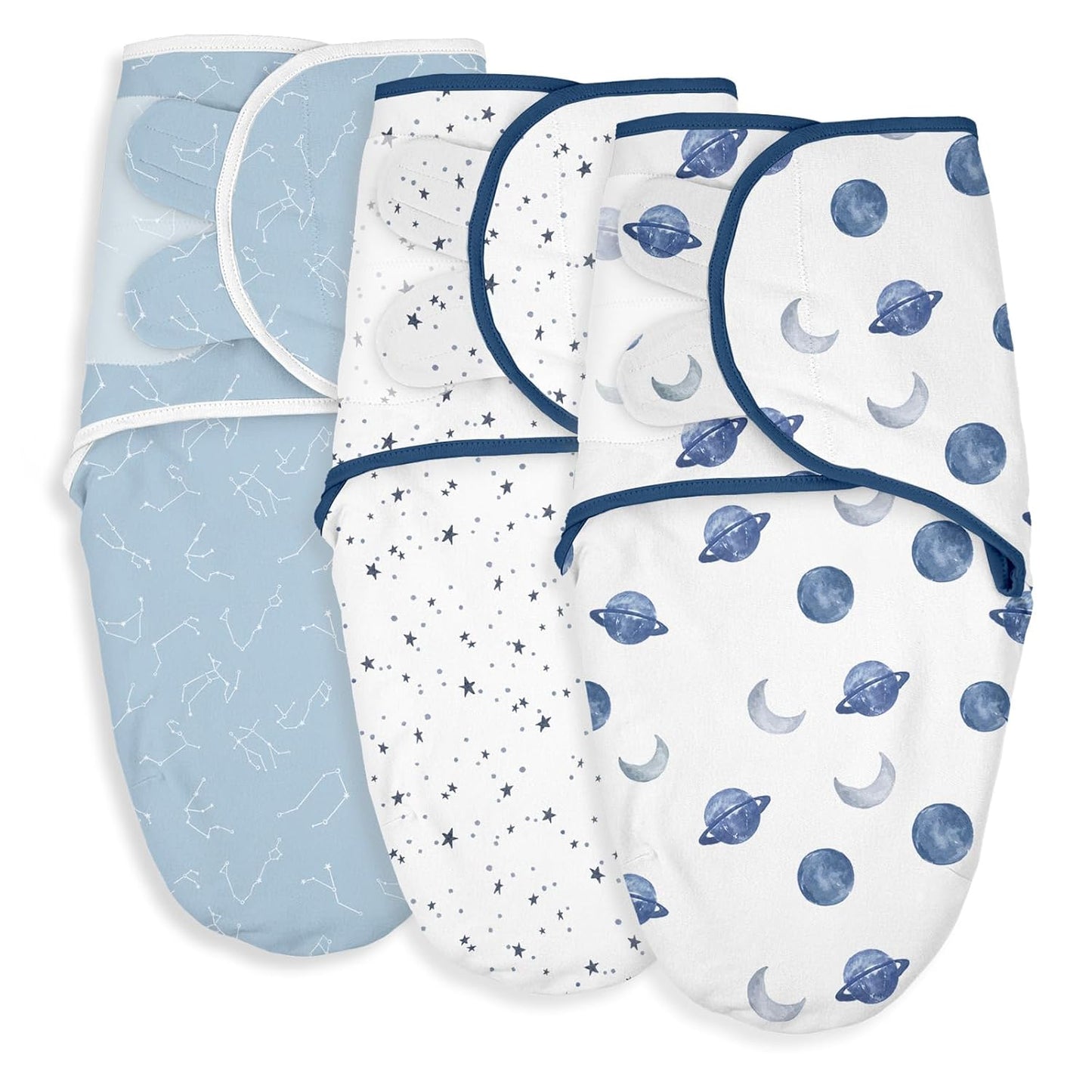Organic Baby Swaddle Sleep Sacks, 3-Pack Swaddles for Newborns Baby Essentials, Infant 0-3 Months, 100% Cotton Soft & Snug Adjustable Wrap Nursery Swaddling Blankets Improves Sleep