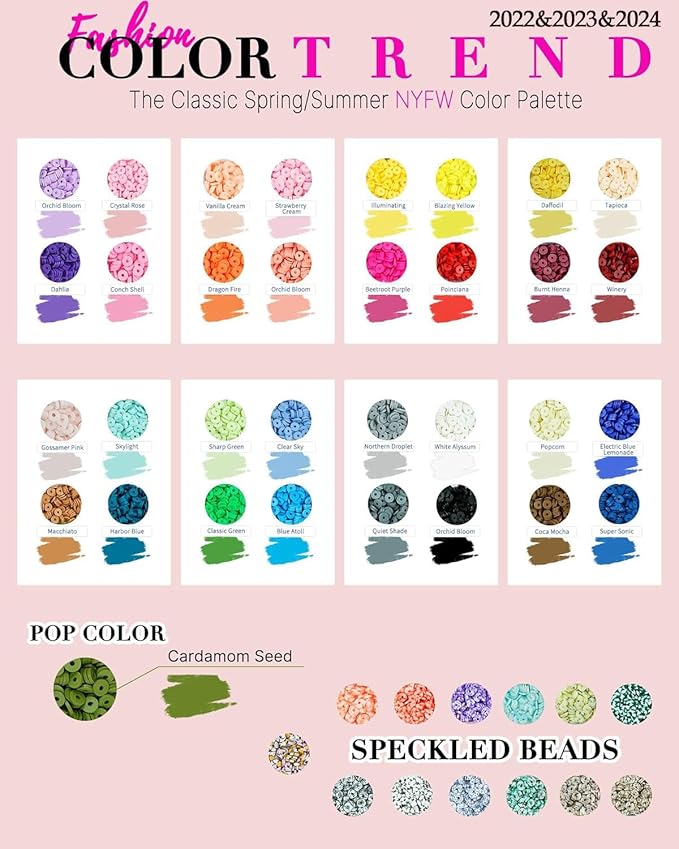 Bracelet Making Kit, 10,000 Pcs Polymer Clay Beads, 48 Colors Round Letter Beads Jewelry Making Kit Friendship Bracelets Heshi Beads with Charms Strings Crafts Gift for Girls Adults