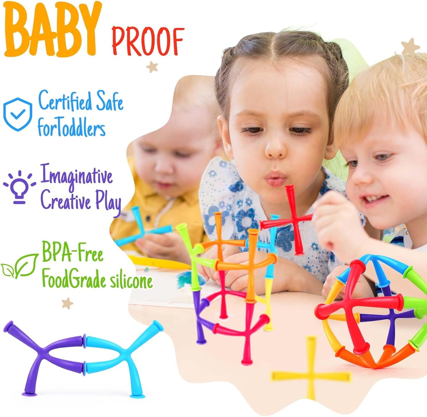 Suction Toys Sensory Fidget Toys: 24Pcs Suction Cup Bath Toys for Toddlers, Fine Motor Travel Toys for Boys & Girls, Ideal for Autism Kids Ages 3+, Classroom Prizes for Kids