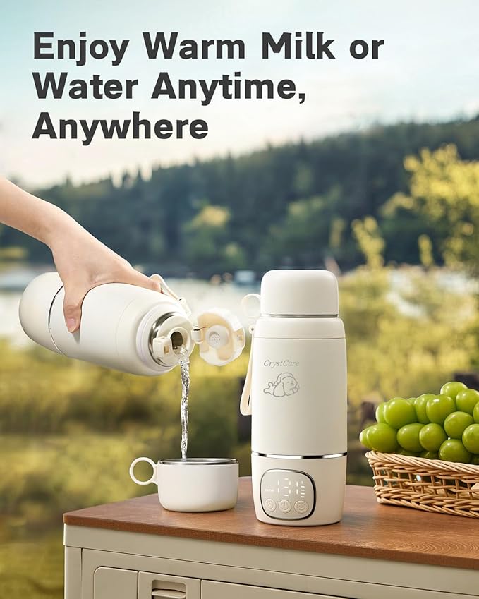 Portable Bottle Warmer for Travel - Fast Heating Breast Milk & Formula Warmer with 16,000mAh Battery, 17oz Milk Warmer for Baby on The Go,Baby Bottle Warmer for Car, Airplane（Puppy）