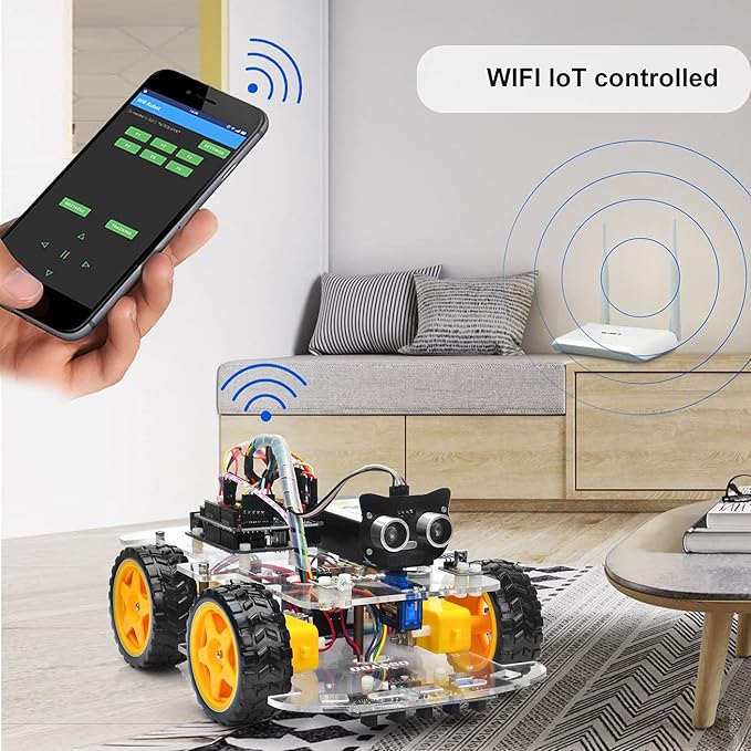 OSOYOO Robot Car Starter Kit for R3 | STEM Remote Controlled Educational Motorized Robotics for Building Programming Learning How to Code | IOT Mechanical DIY Coding for Teens Adults