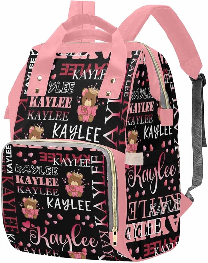 Customize Diaper Bag Travel Bag Custom Backpack With Name with Adjustable Shoulder Straps Personalized Back Pack Large Capacity