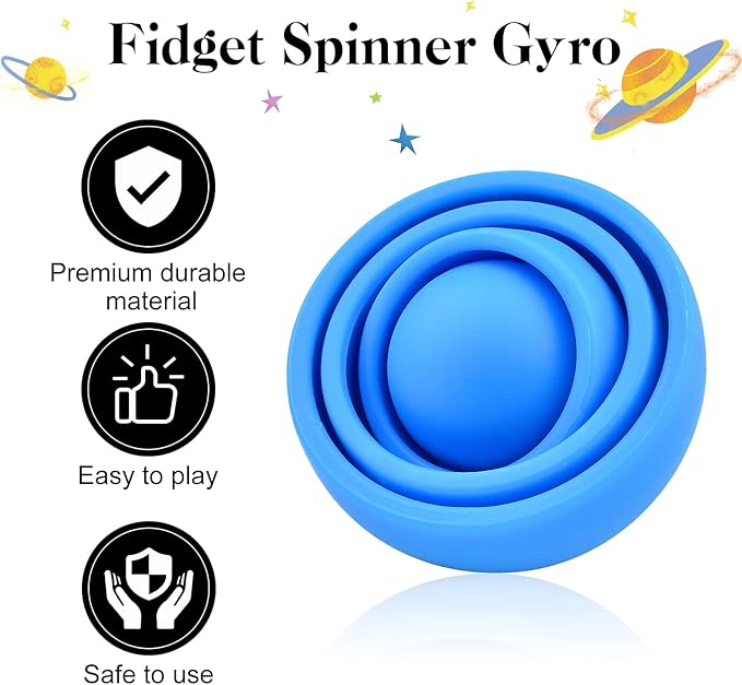 Fidget Toy Adults 2PC, Fidget Spinner for Kids with Autism, Sensory Gifts for Teens Kids, Quiet Office Desk Toy ADHD Stress Relief Finger Toy