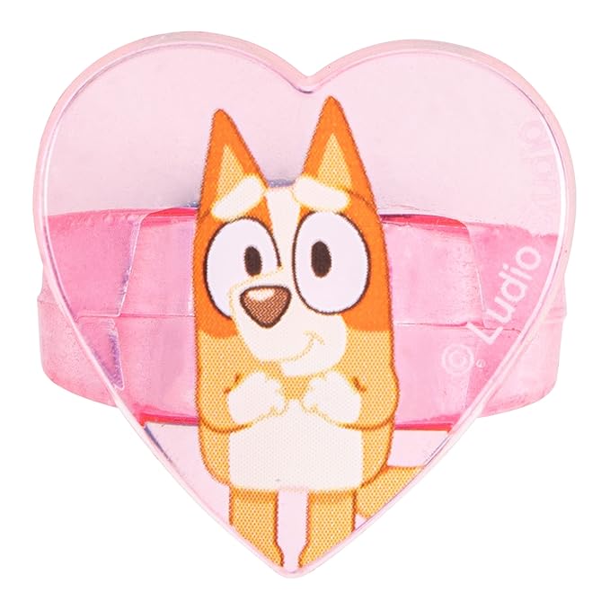 Luv Her Bluey Girls BFF 6 Piece Toy Jewelry Box Set with 2 Rings, 2 Bead Bracelets and Snap Hair Clips Ages 3+