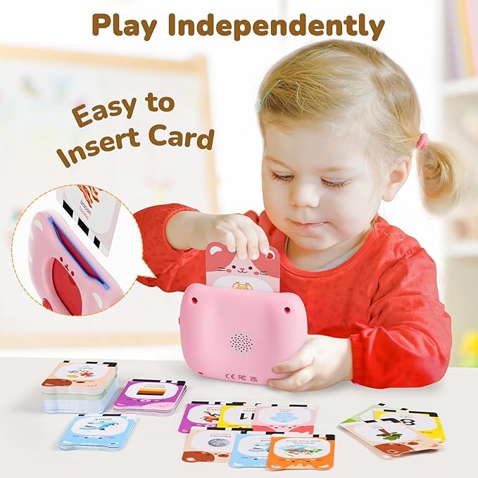 JoyCat Spanish & English Bilingual Talking Flash Cards for Toddlers 1-5, 454 Words with Durable Thick Cards, Easy to Slide in and Out, Speech Therapy Toys, Birthday Gifts for Boys Girls