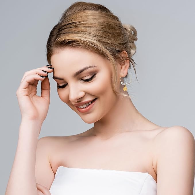 Pndeyo 120pcs Hypoallergenic Earring Beading Hoops, 20mm 25mm 30mm 35mm Round Hoop Earrings Findings, Open Earring Wire Ring Accessories for Jewelry Making- Gold