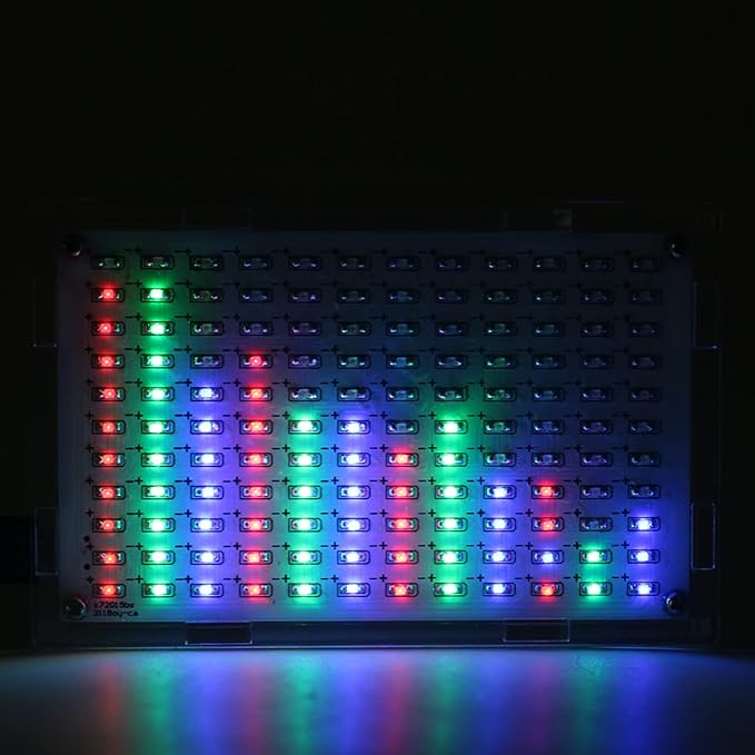 Soldering Practice Kit DIY RGB Music Spectrum Colorful Multi-pattern Simulate Dynamic Sound Wave Within Speaker SMD Soldering Kit Welding Skills Learn Soldering Kit For Beginners