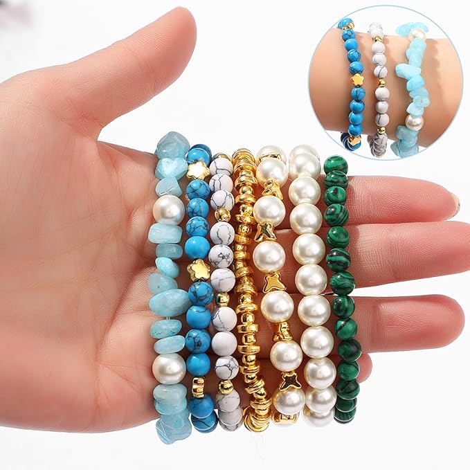 Jewelry Making Kits for Adults Women, 2000pcs 20 Colors Pearl Beads Crystal Beads Shell & Turquoise with Gold Beads Beading Kit for Bracelets, Necklace, Ring DIY Crafts Jewelry Making Supplies
