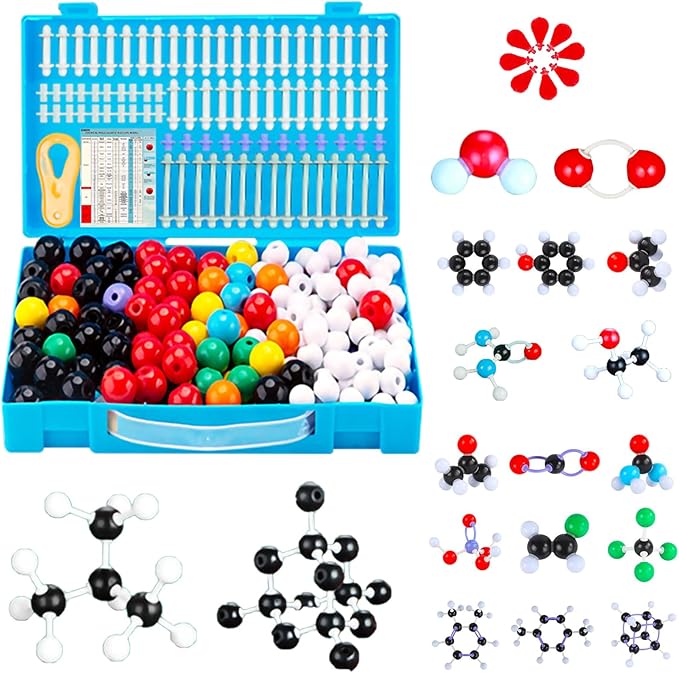 Organic Chemistry Molecular Model Kit 206pc Middle,High School Supplies, Educational Science Set Gift for Student to Learn Structure and Reactions