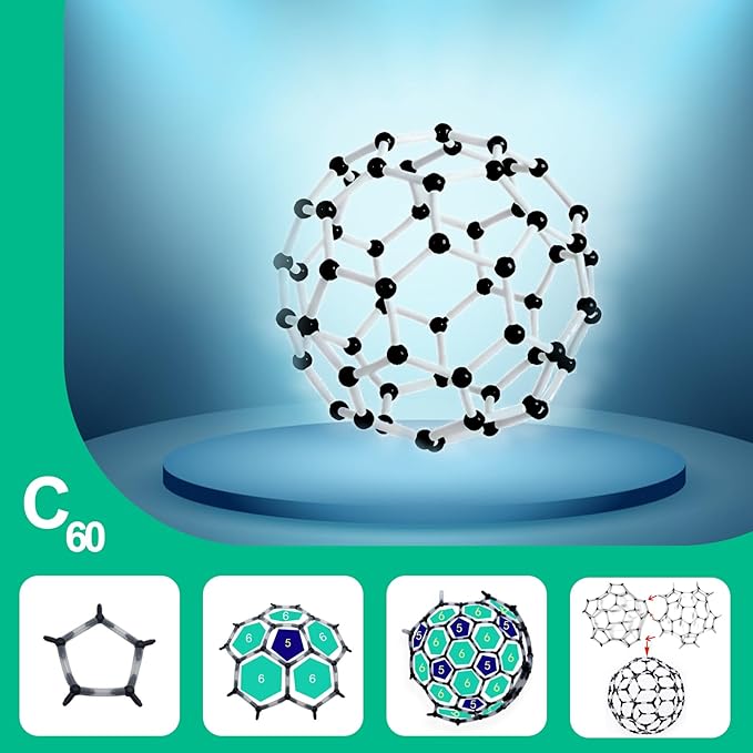 Chemistry Molecular Model Kit 452pc with C60,Educational Science Set Learning Chemistry Atoms,Bonds and Structures Teaching Aids School Supplies