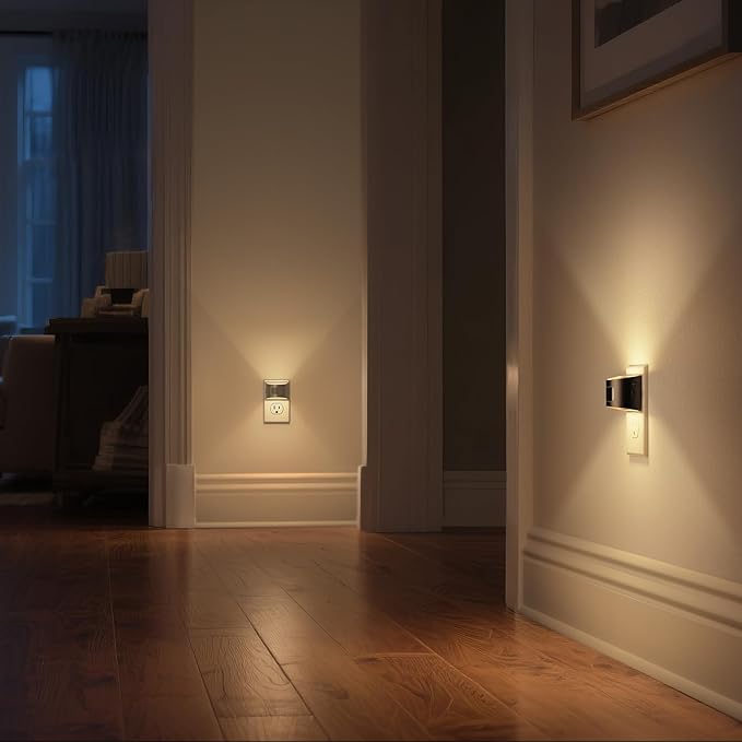 DORESshop LED Night Light[2 Pack], Night Lights Plug into Wall, 3 Mode Plug in Night Light with Motion Sensor, Dusk to Dawn Sensor, Nightlights for Adults, Bedroom, Bathroom, Hallway