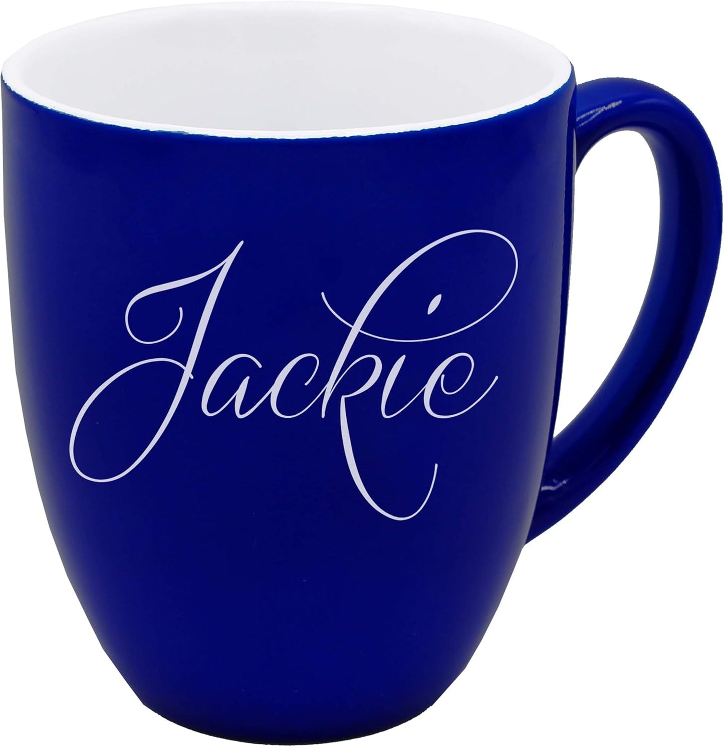 Custom Engraved Coffee Latte Mug - Personalized Coffee and Tea Cup (Blue)