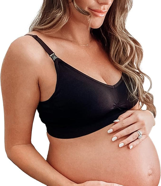 Mamaway Silky Seamless Nursing Maternity No Show Wireless Bra, Smooth, Cooling, Lightweight for Breastfeeding, Pregnancy