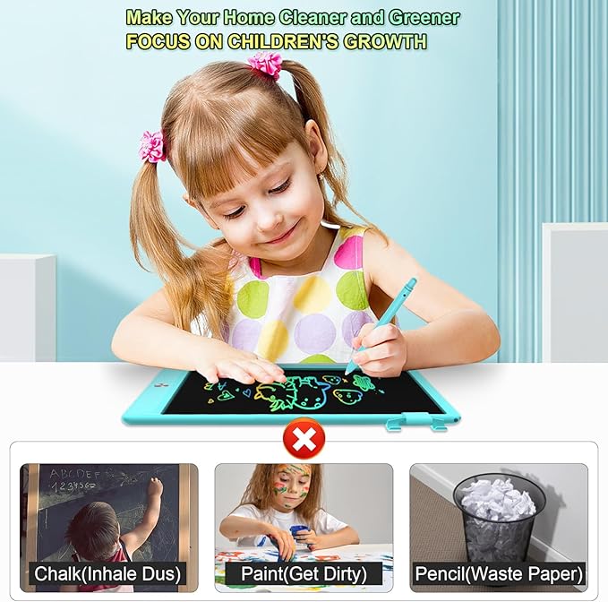 8.5 Inch LCD Writing Tablet for Kids, Colorful Toddler Doodle Board - Erasable Drawing Pad, Educational Learning Toy for Ages 3-8 - Valentine's Day Christmas Birthday Gifts (8.5 Inch, Blue)