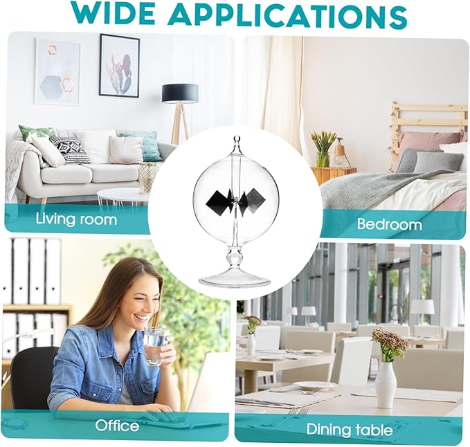 iplusmile Solar Power Radiometers, Sun Light Energy Vanes Windmill Rotating Glass Crookes Educational Teaching Study Tool for Office, Home, School