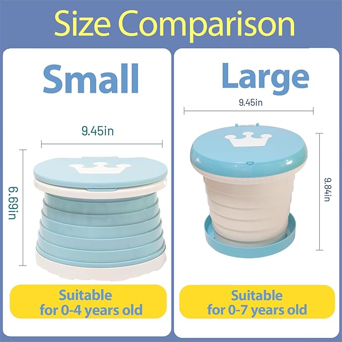 SunnySmile Travel Potty for Toddler, Portable and Foldable Toilet, Apply to Seat Emergency Toilet for Car, Camping, Outdoor, Indoor (green, large)