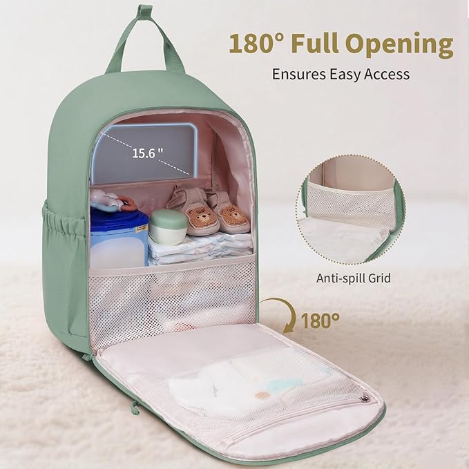 CEI-CEI Diaper Bag Backpack Large Baby Diaper Bag Water-resistant Travel Diaper Backpack for Boys Girls Newborn with Insulated Pockets, Changing Pad, Stroller Straps