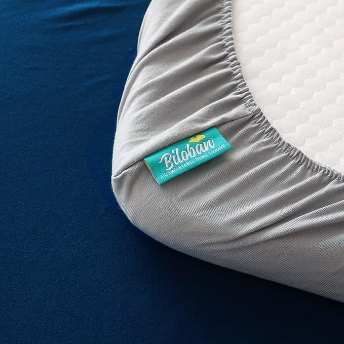 Bassinet Sheets Fit for Dream On Me Traveler/Skylar/Waves Bassinet Bedside, 100% Cotton, 2 Pack, Ultra Soft Bassinet Sheet, Gray and Navy Blue