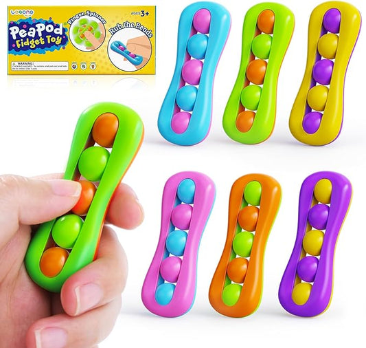 LESONG Fidget Sensory Toys for Kids: 6 Pack Colorful Finger Spinner Toys - Stress Relief ADHD Tools for Kids with Autism - Quiet Desk Fidgets for Anxiety Classroom - Gifts Christmas Stocking Stuffers