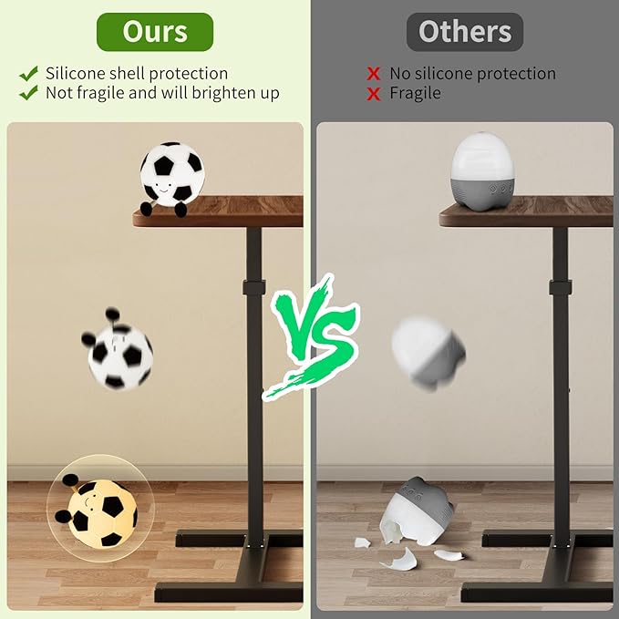 YISUN Soccer Night Light for Boys Light Up Football Lamp Dimmable Rechargeable Silicone Night Light Home Decor Birthday Christmas Gifts for Kids