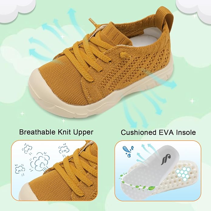 JIASUQI Toddler Shoes for Boys Girls Slip on Sneakers Wide Toe Walking Shoes Toddler Sock Shoes