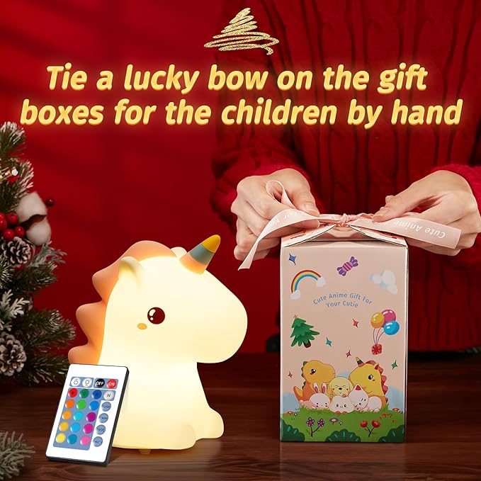 One Fire 【Unicorns Gifts for Girls】 Unicorn Night Light for Kids, 16 Colors & Remote Control Baby Night Light, Rechargeable Unicorn Lamp Girls Night Light, Cute Gifts for Kids Gifts Teen Girl Gifts