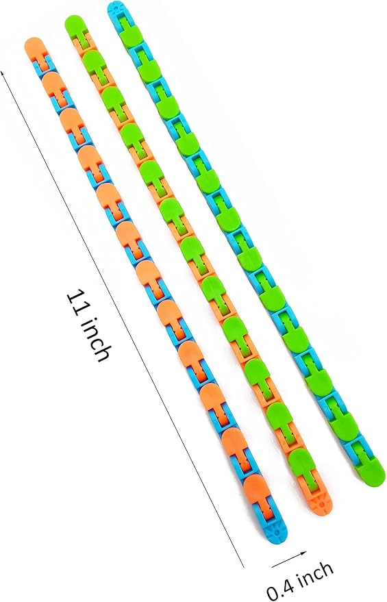 24 Pcs Wacky Tracks Snap Click Toys for Party Favors, Snake Puzzles Fidget Bulk Toys for School Classroom Prize, Goodie Bag Stocking Stuffers, Christmas Easter Thanksgiving Gifts for Kids Students