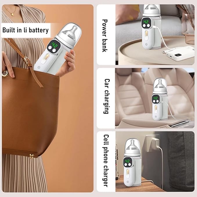 VBESTLIFE Portable Bottle Warmer for Travel, Fast Warming Comfortable Baby Feeding On The Go, Constant Temperature Milk Warming for Home Outdoor