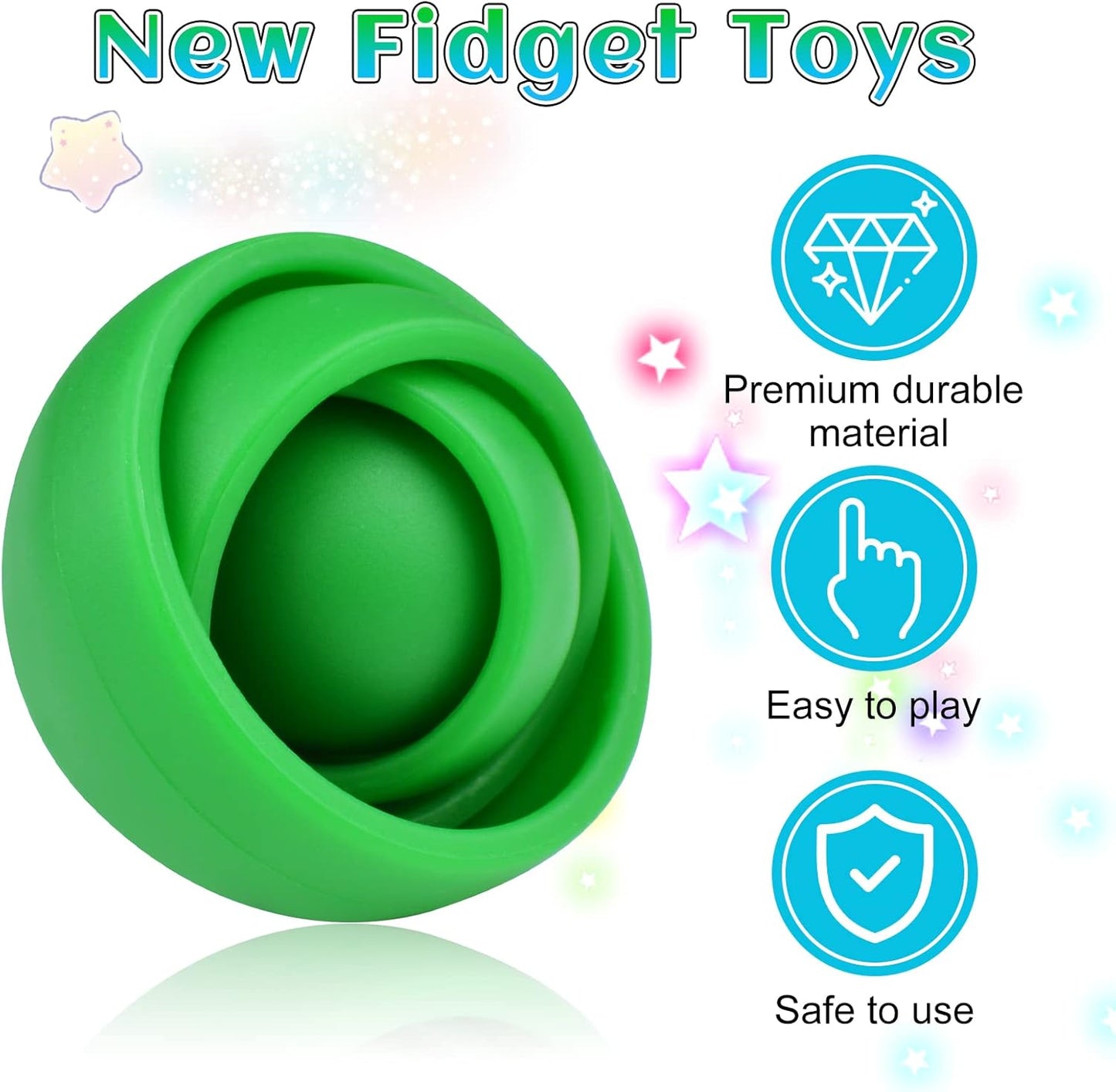 Fidget Toy for Adults, Fidget Gyro Toys, Gift Ideas Fidgets Gifts for Boys Girls Teens Kids, ADHD Autism Stress Relief Finger Toy Hand Fidget Spinner (4PC)