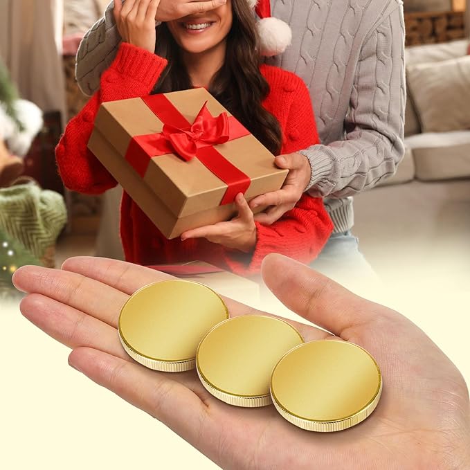 10PCS Brass Coin Blanks, 40×40×3mm Blank Challenge Coins with Acrylic Protection Box, Multipurpose Coin Blanks for Laser Engraving, Creative DIY, Travel Commemorative Collection, Bulk Craft Supplies