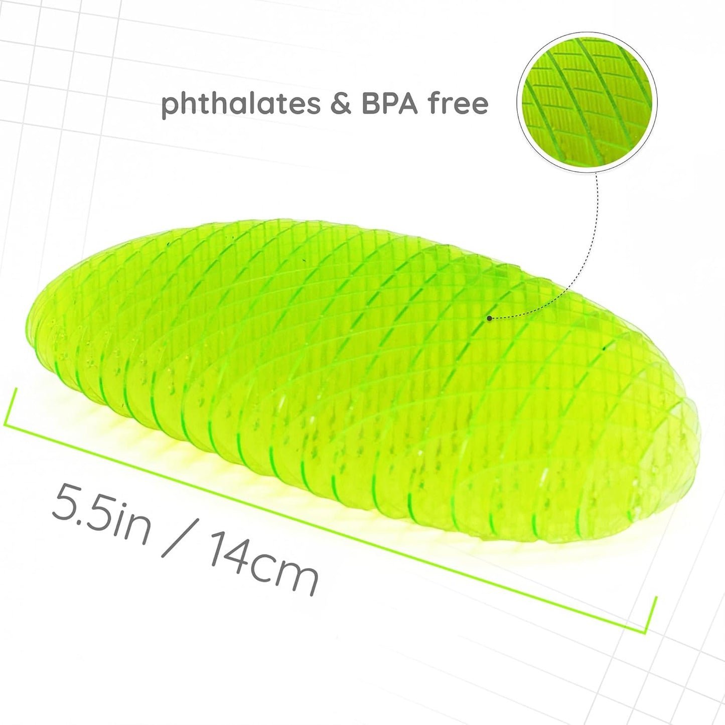 Big Morf Fidget Worm Green - Desk Fidgets for Adults - Quiet Morf Worm Fidget Toy Sensory Toys - Fun and Interactive Morf Fidget Toy for Kids - USA Patent Pending Morf Figgy Toys - Big - 2-Pack