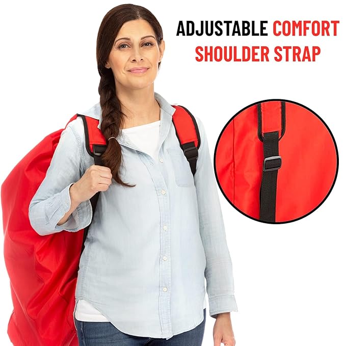Travel Stroller Bag for Airplane, Red, 47" H x 24" W x 15" D, Fits Most Large, Single, Double, Jogging Strollers,Waterproof, Heavy-Duty Protection, Easy-to-Carry Design