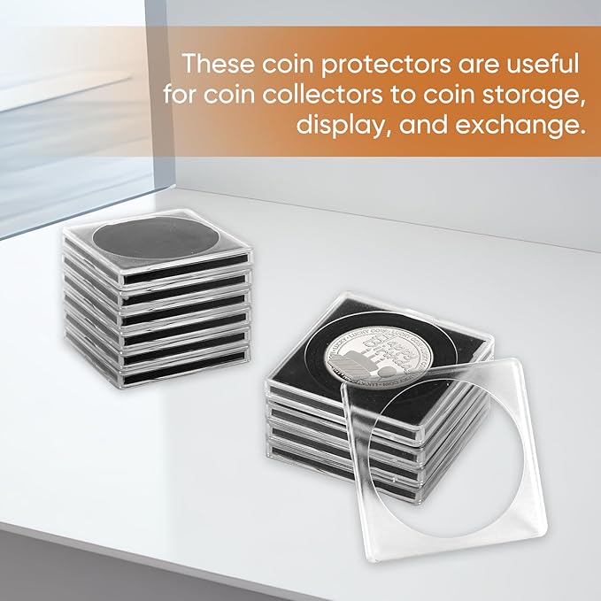 120 Pcs 20-40mm Acrylic Coin Collection Cases with Sponges, Adjustable Coin Holders, Silver Dollar Protection Cases for Collectors, Coin Collection Supplies(20/25/30/35/40mm)