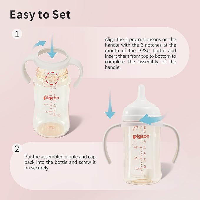 Pigeon Baby Bottle Handles for Pigeon PPSU Bottles 8.1Oz, Easy to Hold for Baby Hands, 1 Pack