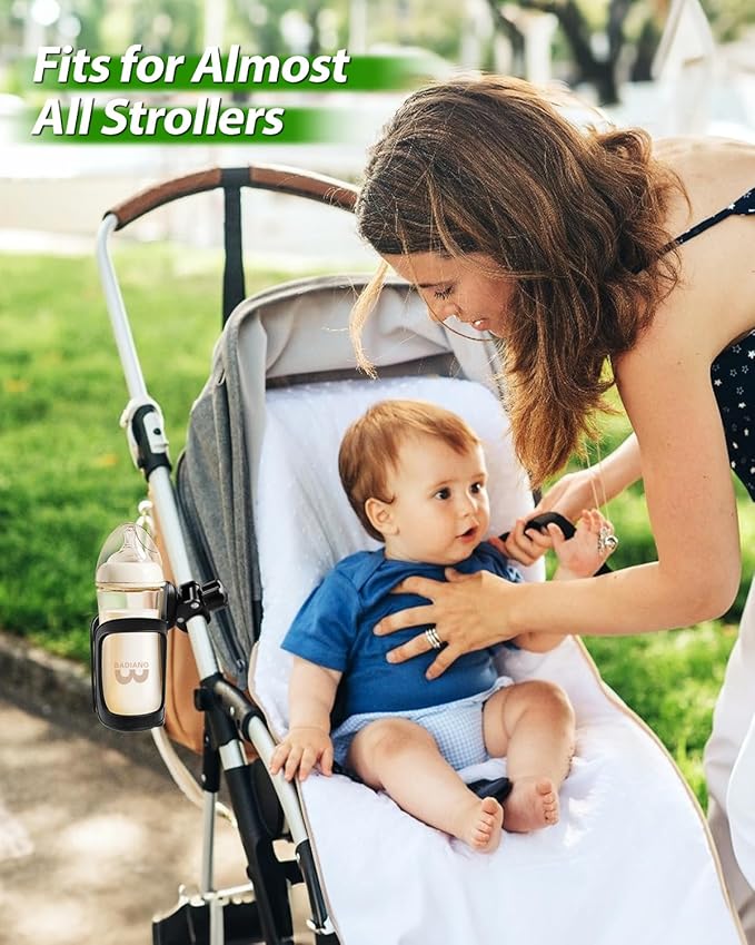 2 Pack Stroller Drink Holders, Universal Cup and Bottle Holder for Trolleys, Walkers and Bikes