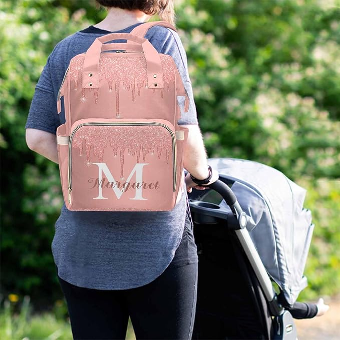 D-Story Customized Diaper Backpack Expandable Customize Baby Bag for Holiday Travel Cute Custom Diaper Bag Fashion Custom Name Personalized Mommy Bag