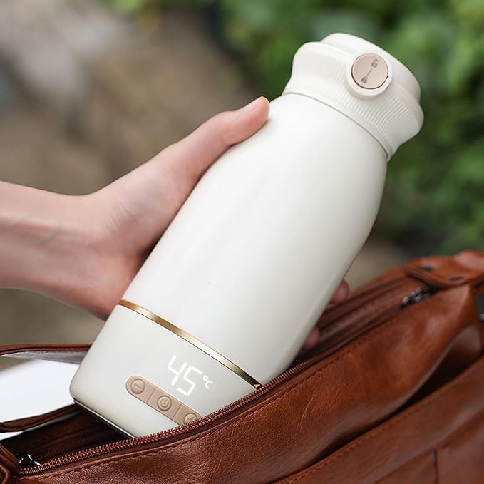 Bottle Warmer, 500ML Cordless 36 Hours Thermostatic Milk Mixer, 2H Fast Charging, Portable Travel Baby Bottle Warmer for Vehicle Car Airplane