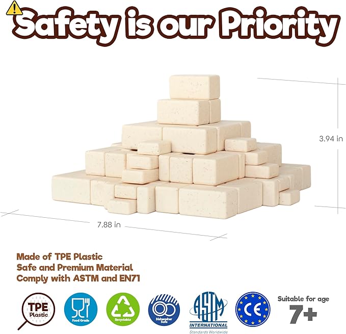Taksa Toys Arch-Kid-Tech Ancient Mayan Pyramid Architecture STEM Building Blocks - 102-Piece Educational & Stackable Learning Set for Kids, Indoor Architectural Kit - Montessori Toys for 7+ Years Old