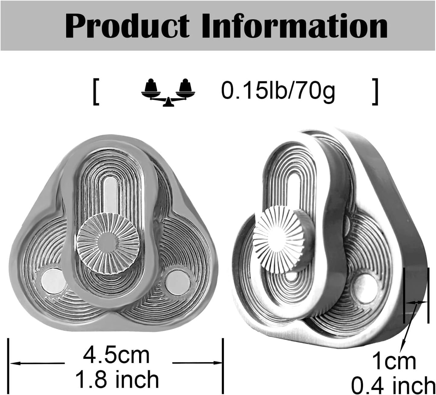 Metal Fidget Slider,Triangle Rotation Metal Fidget Toys, Clover Shape EDC Adult Toys ,Fidget Toys Adults for Stress and Anxiety Relief，ADHD Fidget Toys Adults Suitable for Office (Silver)