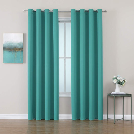 ChrisDowa Room Darkening Curtains 108 Inches Long 2 Panels Set for Living Room, Grommet Thermal Insulated Blackout Curtains for Bedroom (Teal, 52 x 108 Inch)