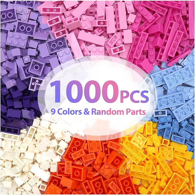 1000PCS Building Bricks, Bulk Classic Building Blocks Set for Girls Compatible with All Major Brands